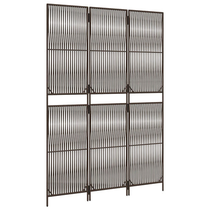 Kamerscherm 3 panelen poly rattan bruin 1 147 x 200 cm