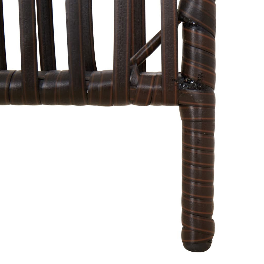 Kamerscherm 3 panelen poly rattan bruin 1 147 x 200 cm