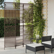 Kamerscherm 3 panelen 147x200 cm poly rattan bruin