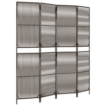 Kamerscherm 4 Panelen Poly Rattan Bruin 196 x 200 cm Lijngeweven