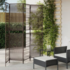 Room Divider 4 Panels Poly Rattan Brown