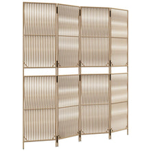 Kamerscherm 4 Panelen Poly Rattan Beige 196 x 200 cm Lijngeweven