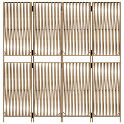 Kamerscherm 4 Panelen Poly Rattan Beige 196 x 200 cm Lijngeweven