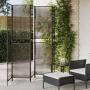 Room divider 5 panels poly rattan brown