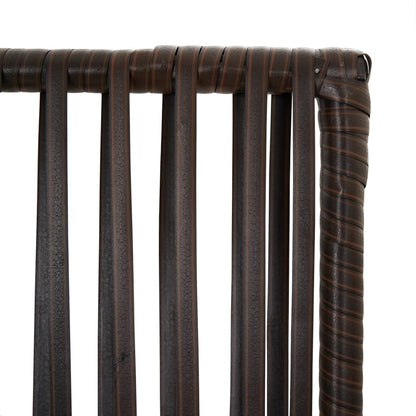 Kamerscherm 6 panelen poly rattan bruin 294 x 200 cm Lijngeweven