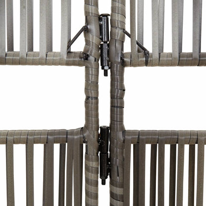 Kamerscherm 6 panelen poly rattan grijs 294 x 200 cm Lijngeweven