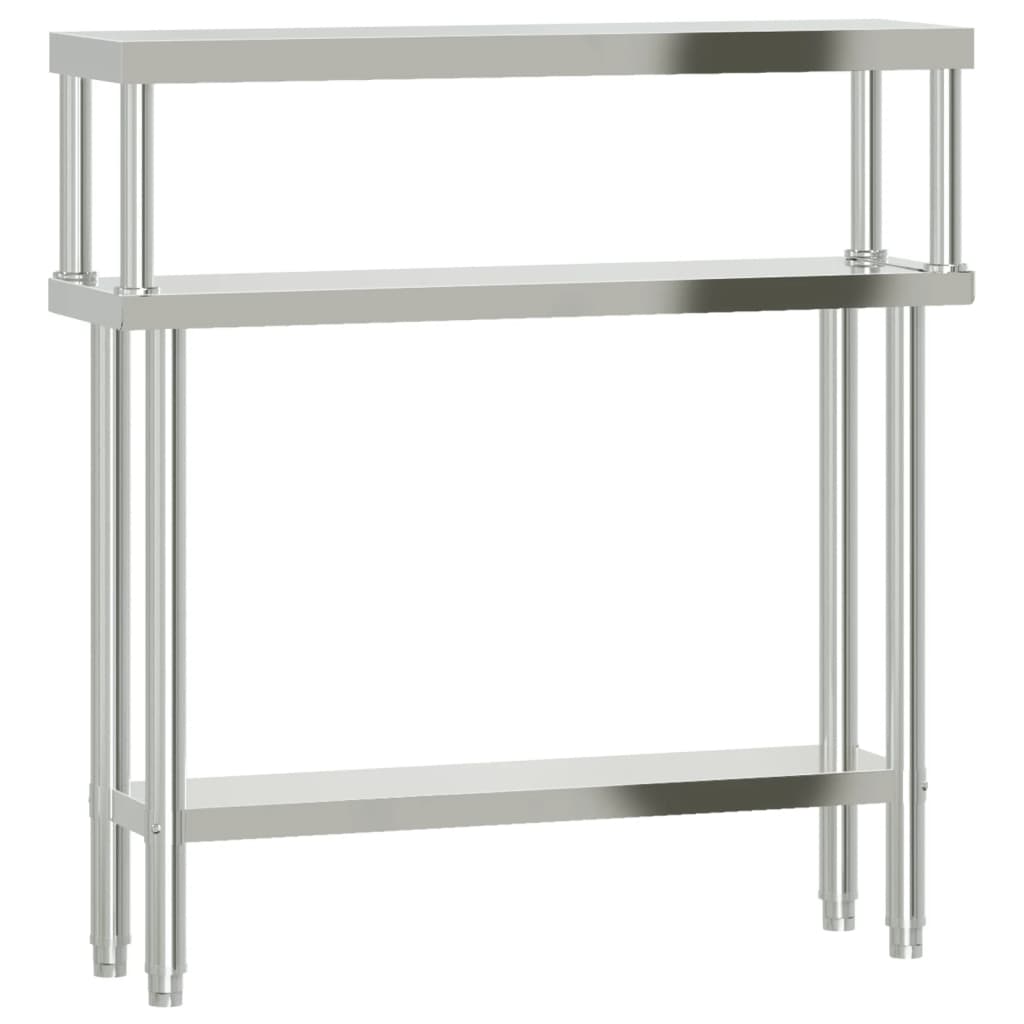 Keukenwerktafel met bovenschap 110x30x120 cm roestvrij staal