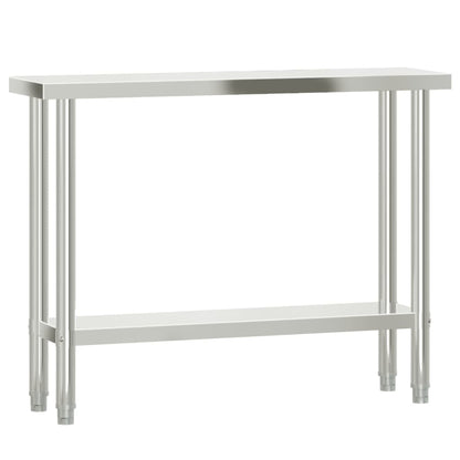 Keukenwerktafel met bovenschap 110x30x120 cm roestvrij staal