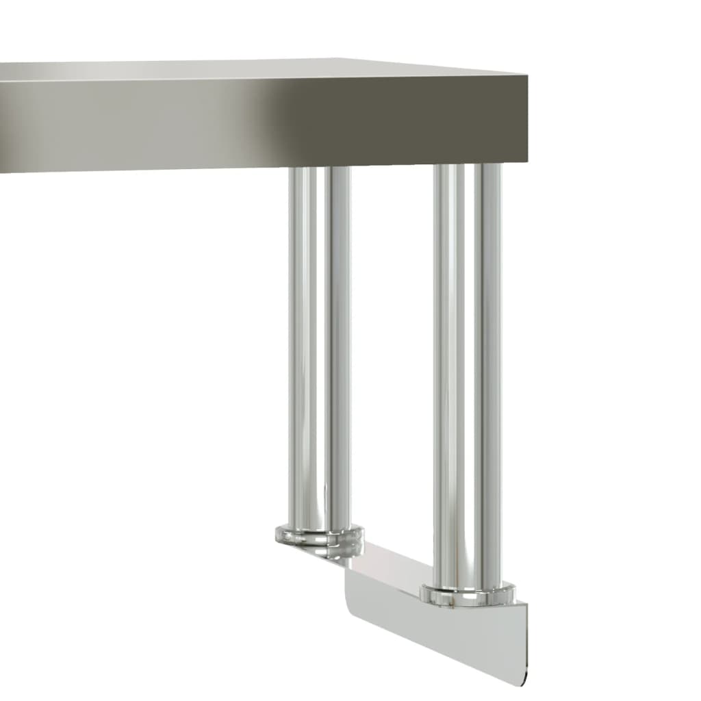 Keukenwerktafel met bovenschap 110x30x120 cm roestvrij staal