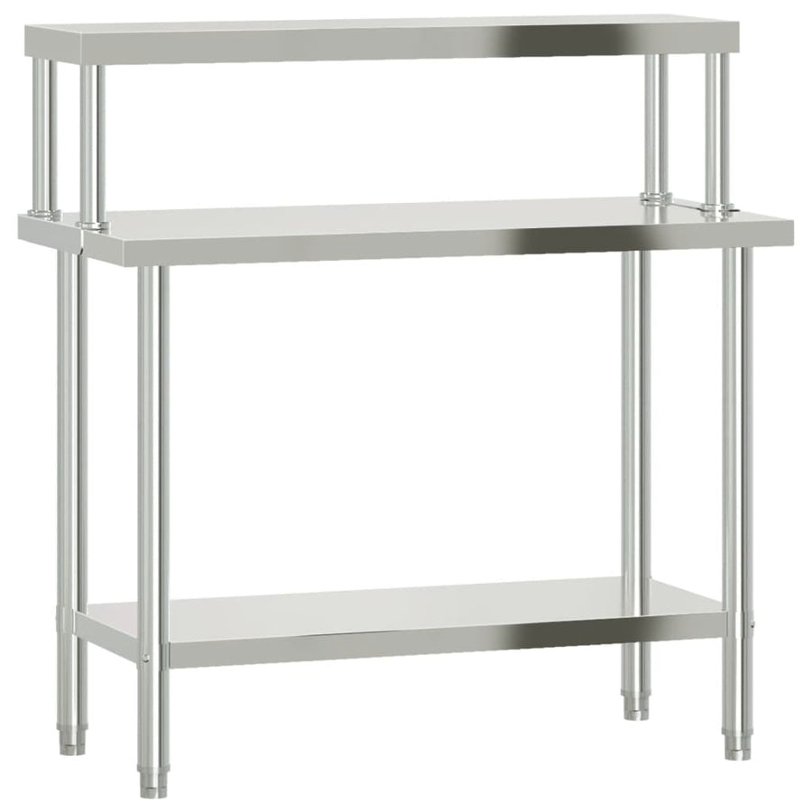 Keukenwerktafel Met Bovenschap 110X55X120 Cm Roestvrij Staal