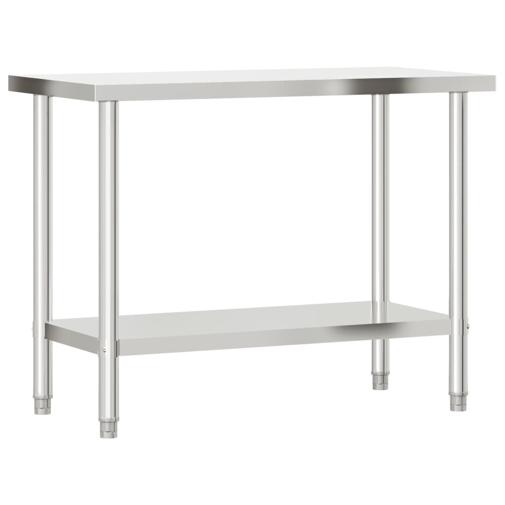 Keukenwerktafel Met Bovenschap 110X55X120 Cm Roestvrij Staal