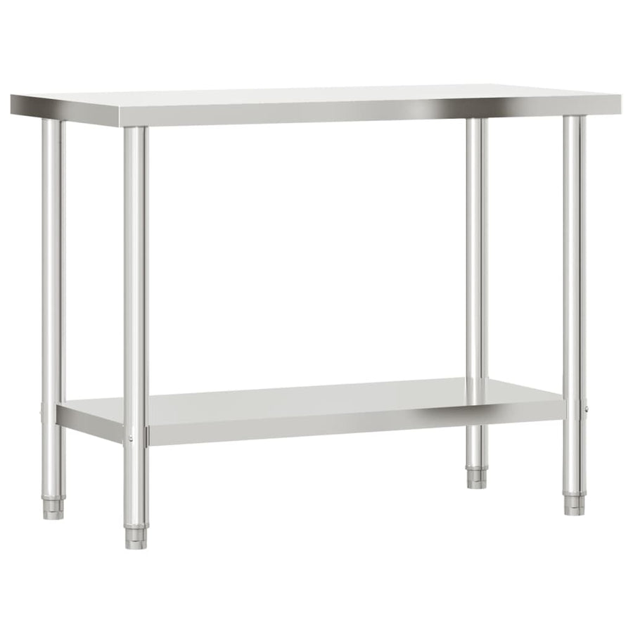 Keukenwerktafel Met Bovenschap 110X55X120 Cm Roestvrij Staal