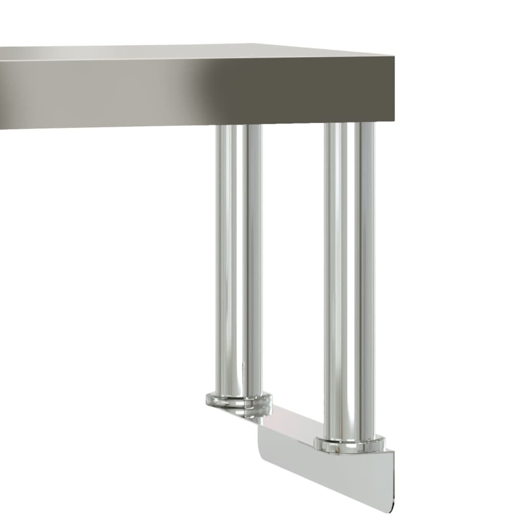 Keukenwerktafel Met Bovenschap 110X55X120 Cm Roestvrij Staal