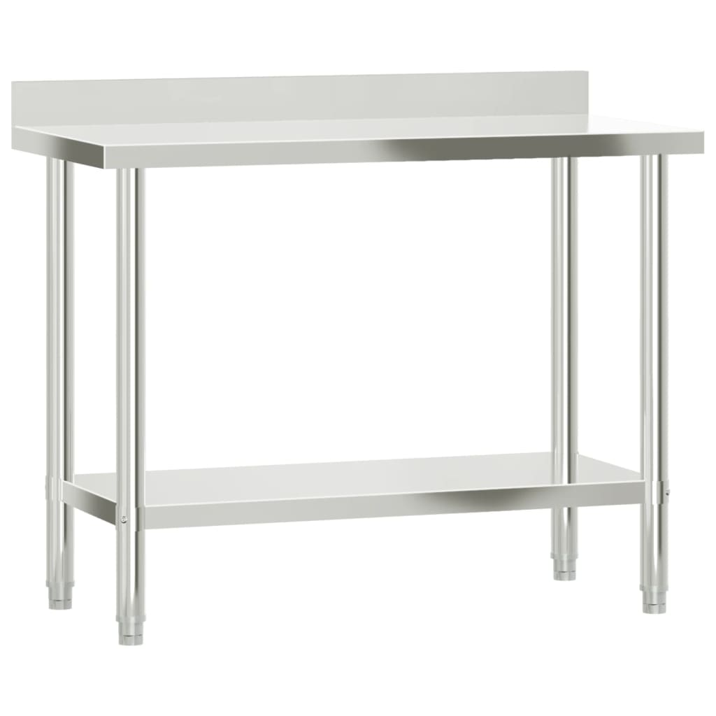 Keukenwerktafel Met Bovenschap 110X55X120 Cm Roestvrij Staal