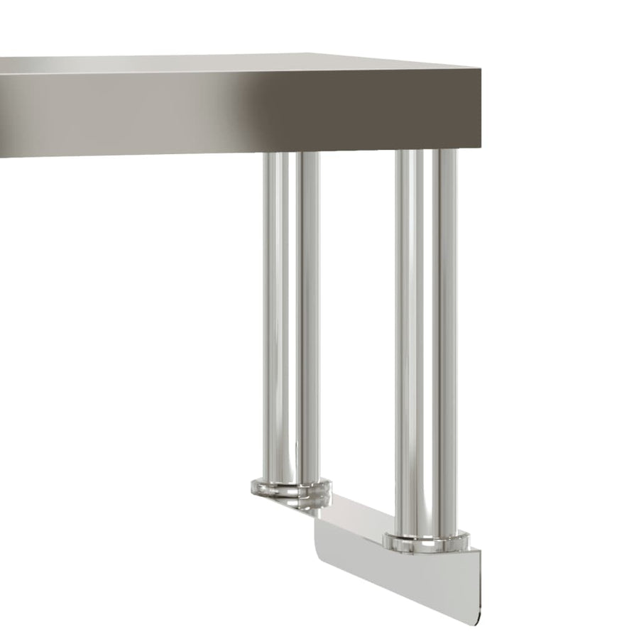 Keukenwerktafel Met Bovenschap 110X55X120 Cm Roestvrij Staal
