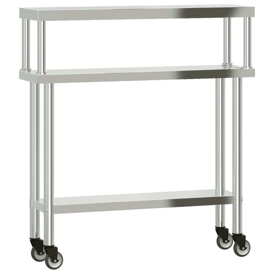 Keukenwerktafel met bovenschap 110x30x120 cm roestvrij staal