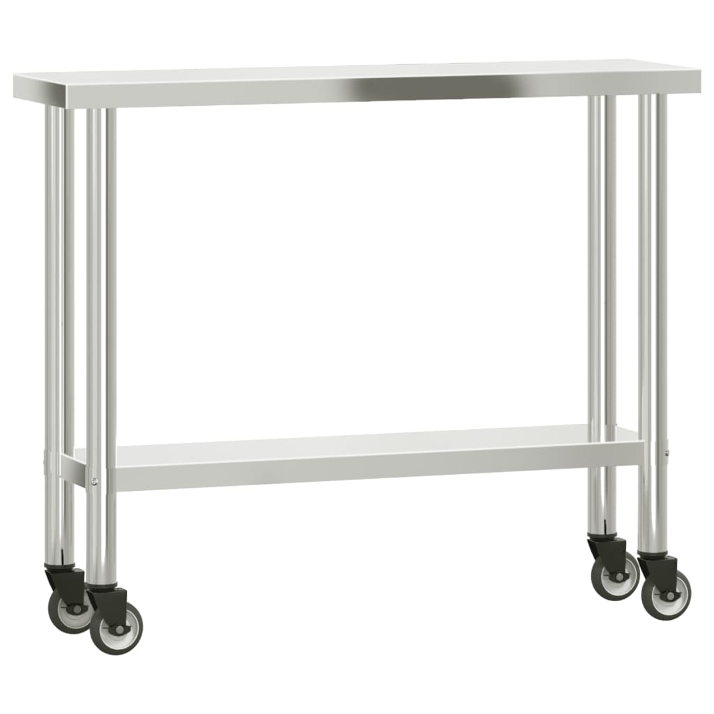 Keukenwerktafel met bovenschap 110x30x120 cm roestvrij staal