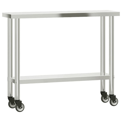 Keukenwerktafel met bovenschap 110x30x120 cm roestvrij staal
