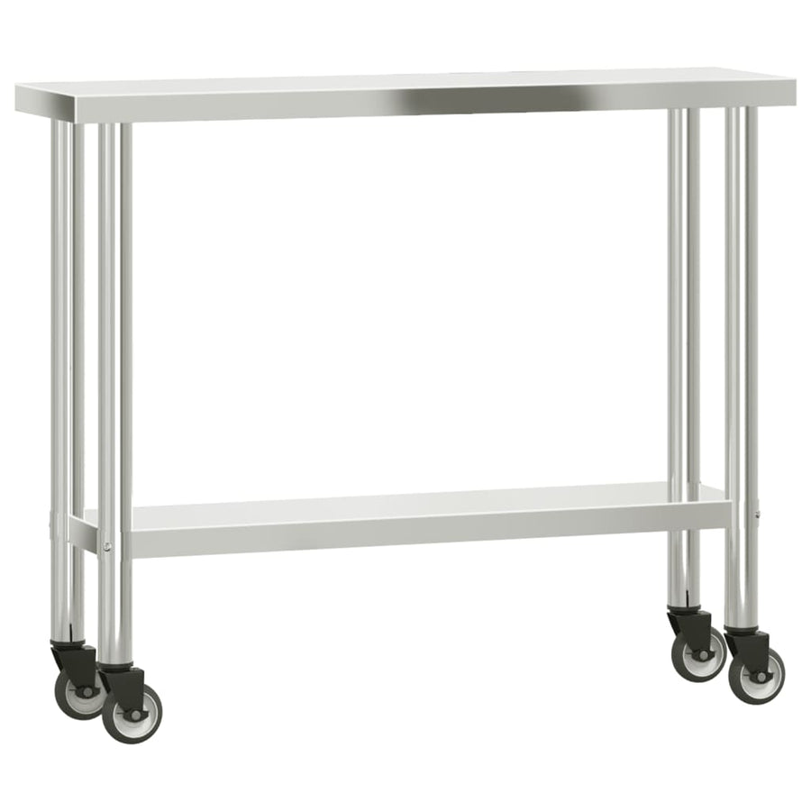 Keukenwerktafel met bovenschap 110x30x120 cm roestvrij staal