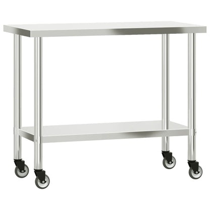 Keukenwerktafel Met Bovenschap 110X55X120 Cm Roestvrij Staal