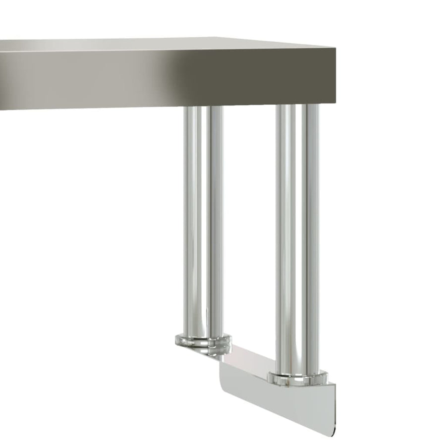 Keukenwerktafel Met Bovenschap 110X55X120 Cm Roestvrij Staal