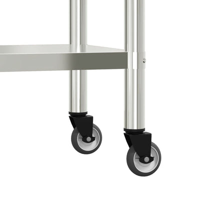 Keukenwerktafel Met Bovenschap 110X55X120 Cm Roestvrij Staal