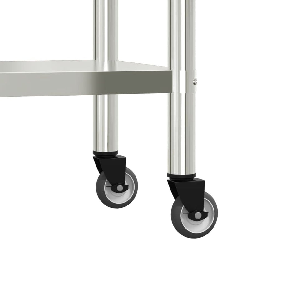 Keukenwerktafel Met Bovenschap 110X55X120 Cm Roestvrij Staal