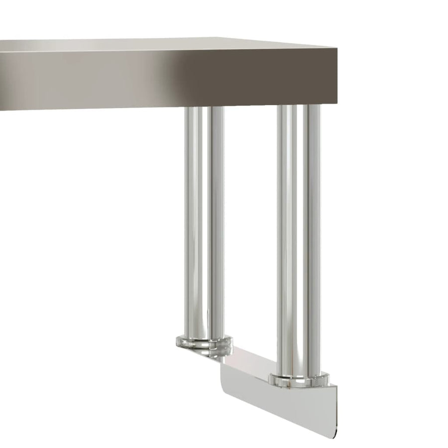 Keukenwerktafel Met Bovenschap 110X55X120 Cm Roestvrij Staal