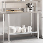 Keukenwerktafel met bovenschap 110x55x120 cm roestvrij staal