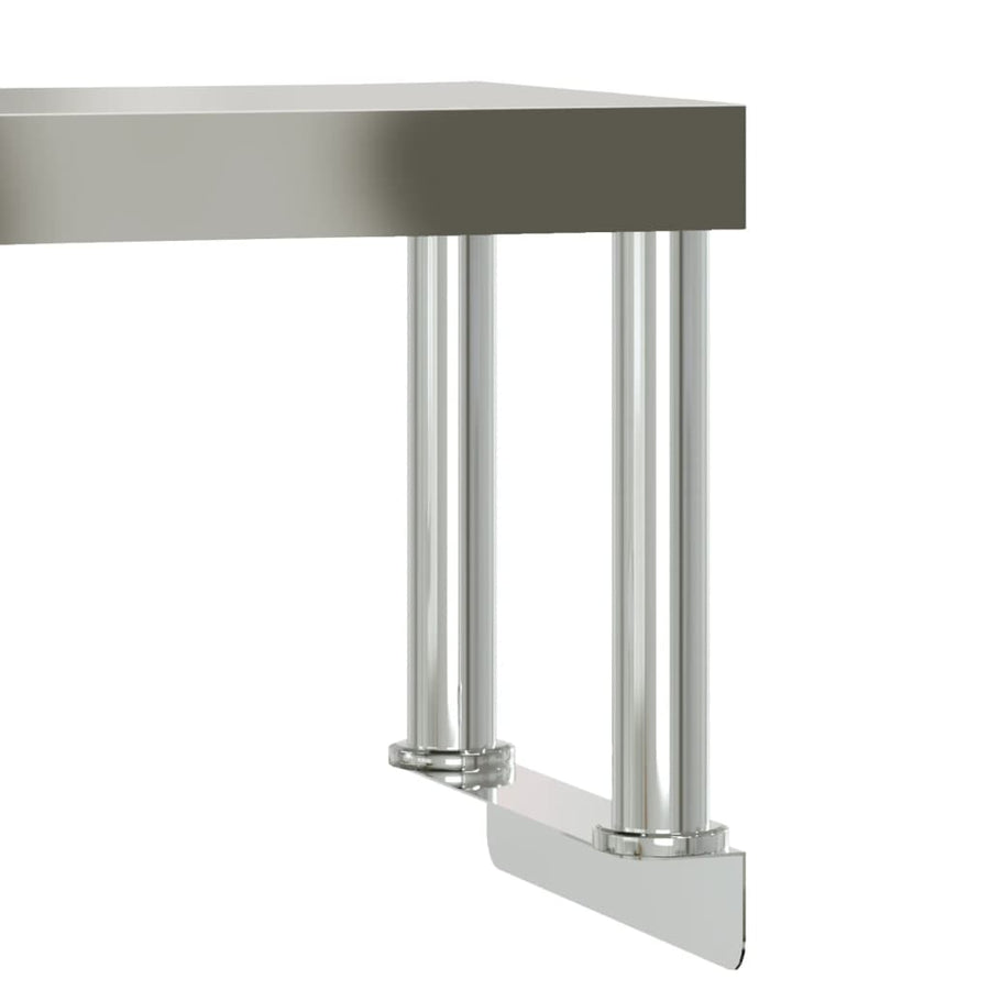 Keukenwerktafel met bovenschap 110x55x120 cm roestvrij staal