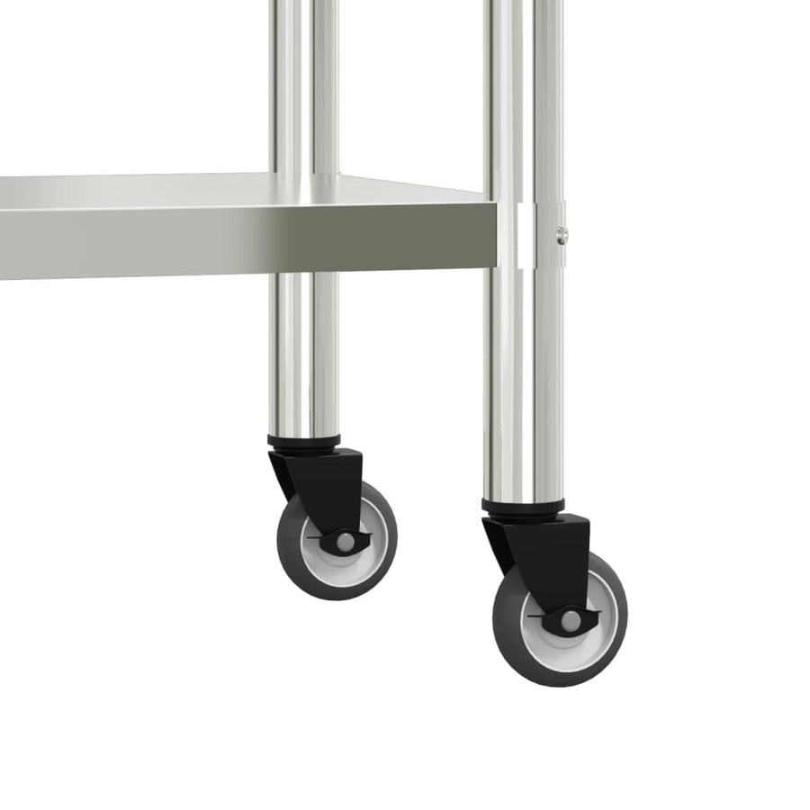 Keukenwerktafel met bovenschap 110x55x120 cm roestvrij staal