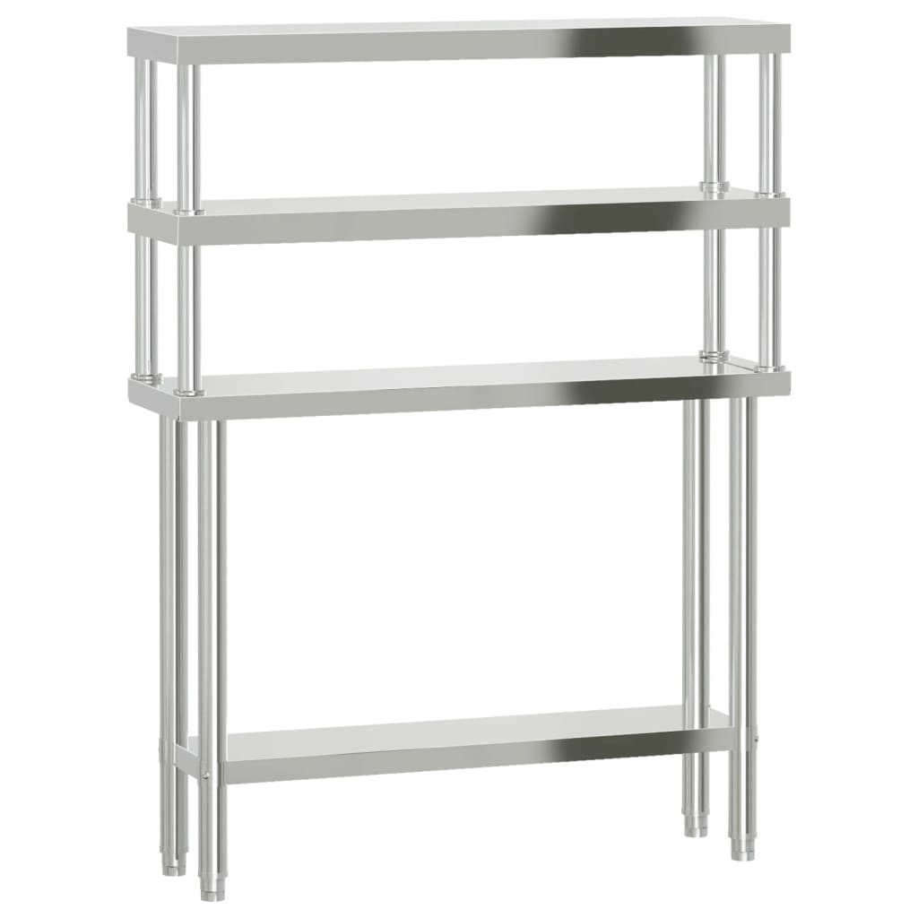 Keukenwerktafel Met Bovenschap 110X30X150 Cm Roestvrij Staal