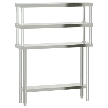 Keukenwerktafel Met Bovenschap 110X30X150 Cm Roestvrij Staal