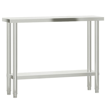 Keukenwerktafel Met Bovenschap 110X30X150 Cm Roestvrij Staal