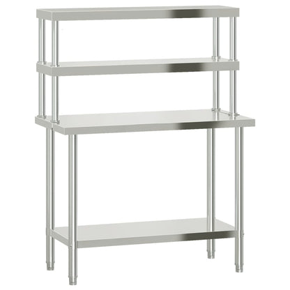 Keukenwerktafel Met Bovenschap 110X55X150 Cm Roestvrij Staal