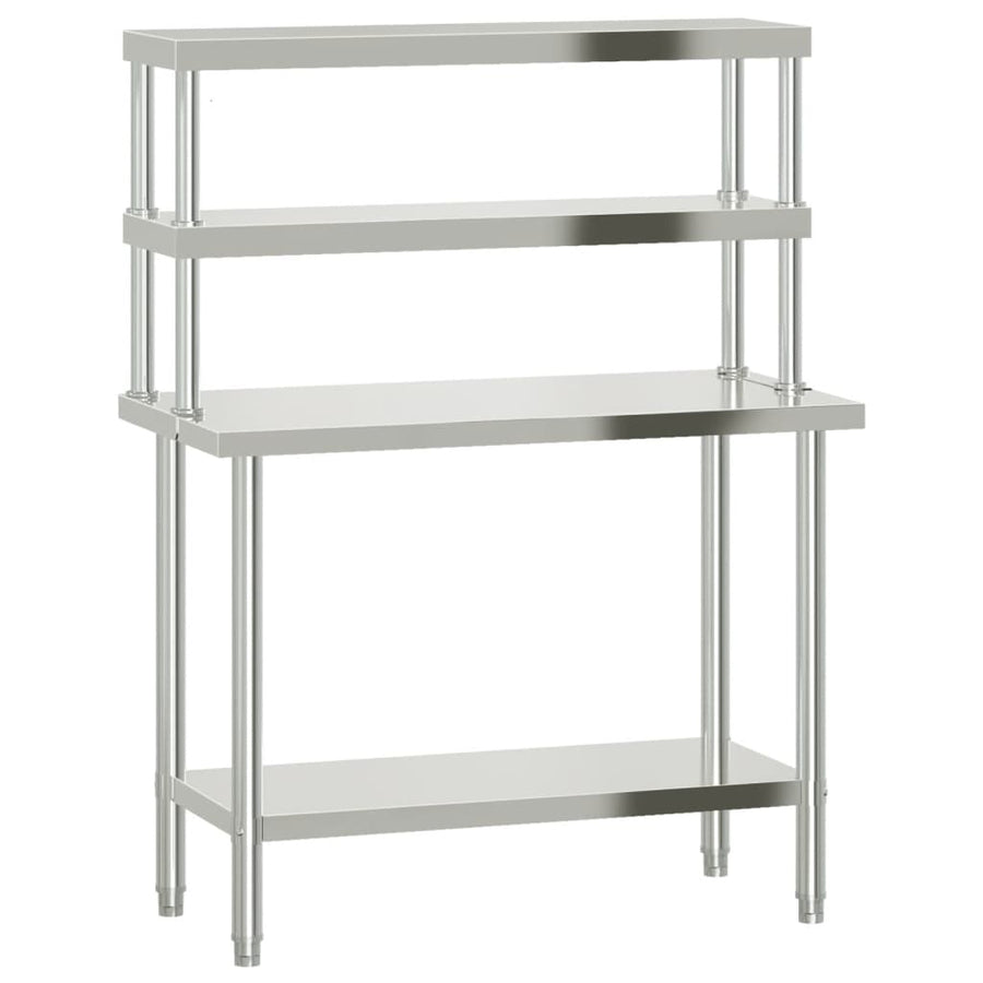 Keukenwerktafel Met Bovenschap 110X55X150 Cm Roestvrij Staal