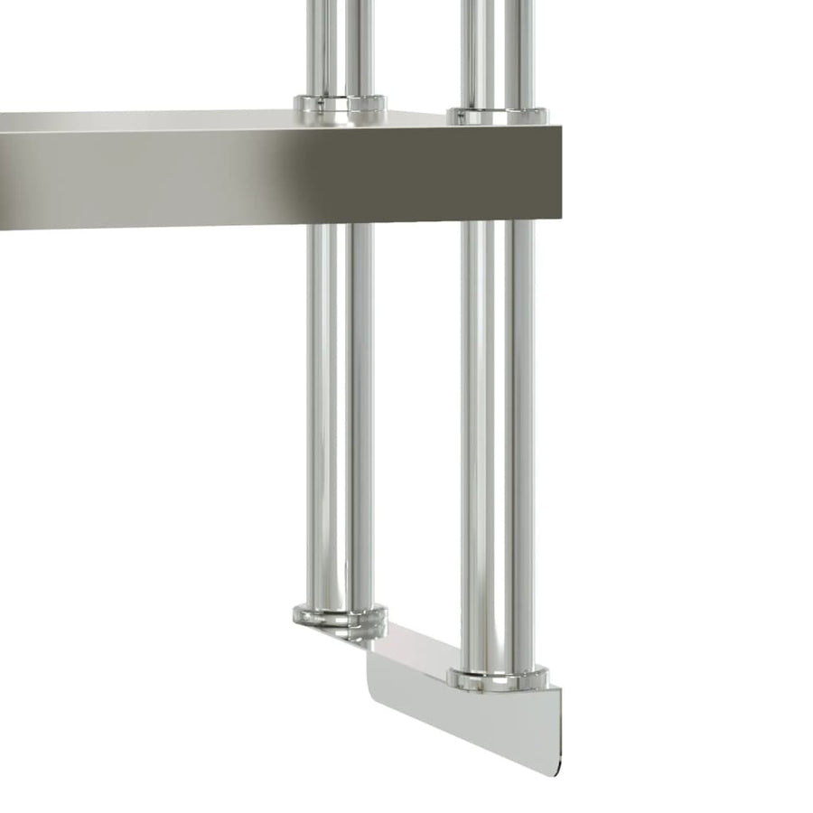 Keukenwerktafel met bovenschap 110x55x150 cm roestvrij staal