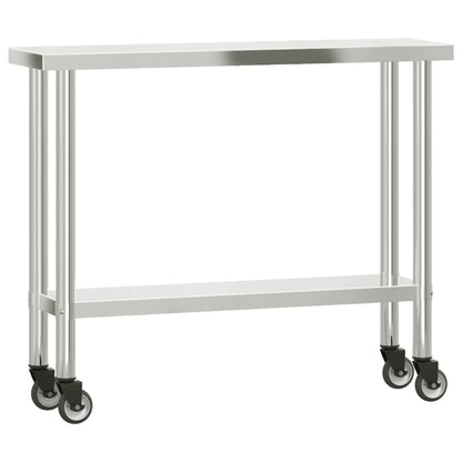 Keukenwerktafel met bovenschap 110x30x150 cm roestvrij staal