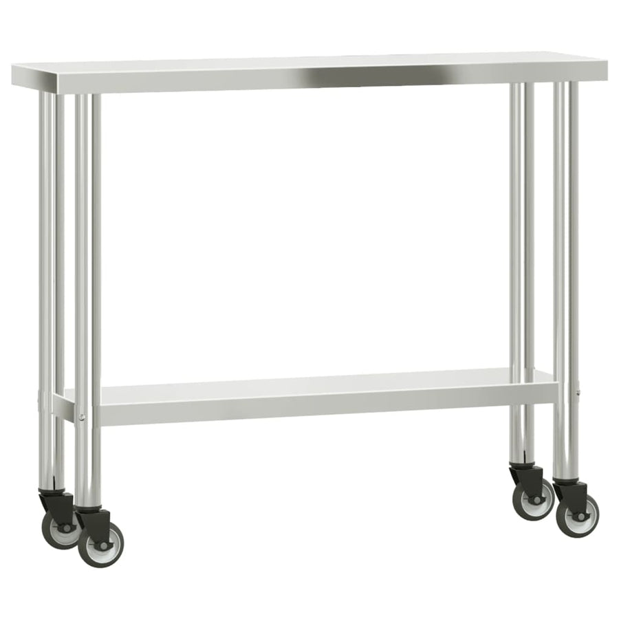 Keukenwerktafel met bovenschap 110x30x150 cm roestvrij staal