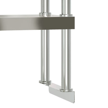 Keukenwerktafel met bovenschap 110x55x150 cm roestvrij staal