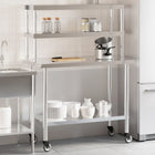Keukenwerktafel roestvrij staal 110x55x150 cm met bovenschap