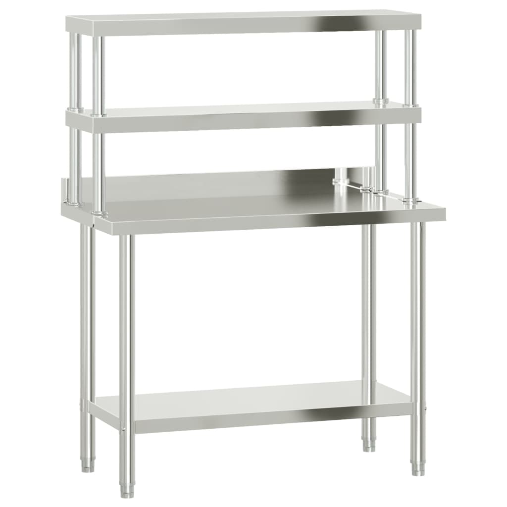 Keukenwerktafel Met Bovenschap 110X55X150 Cm Roestvrij Staal