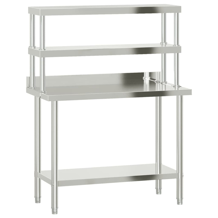 Keukenwerktafel Met Bovenschap 110X55X150 Cm Roestvrij Staal