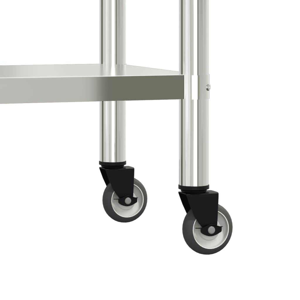 Keukenwerktafel Met Bovenschap 110X55X150 Cm Roestvrij Staal