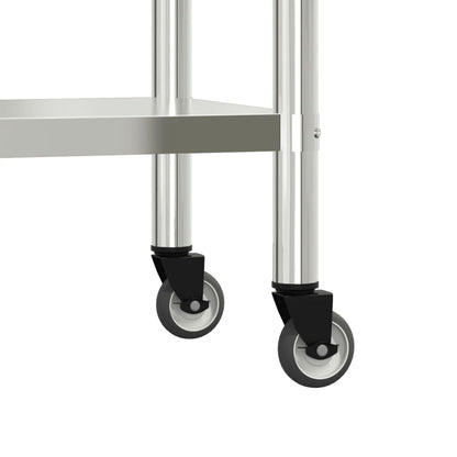 Keukenwerktafel Met Bovenschap 110X55X150 Cm Roestvrij Staal