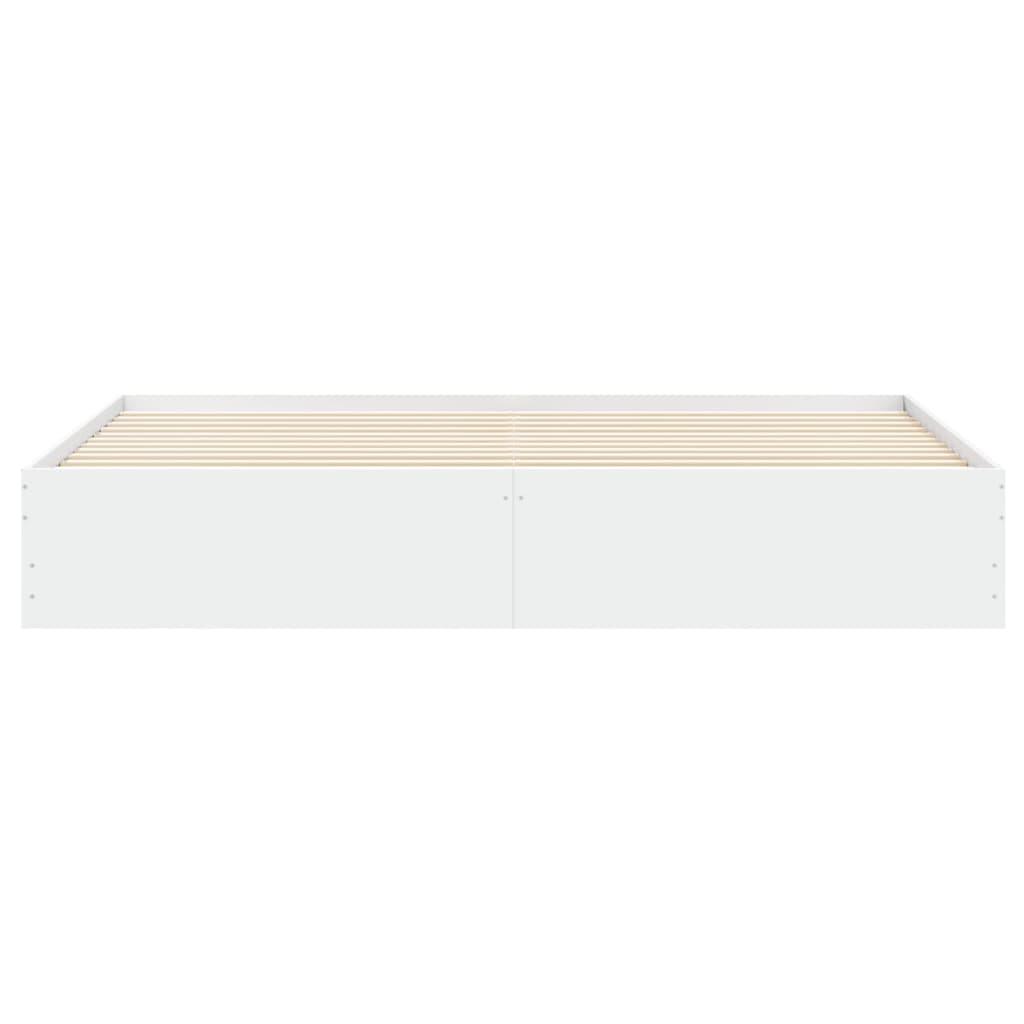 Bedframe met lades bewerkt hout wit 200x200 cm