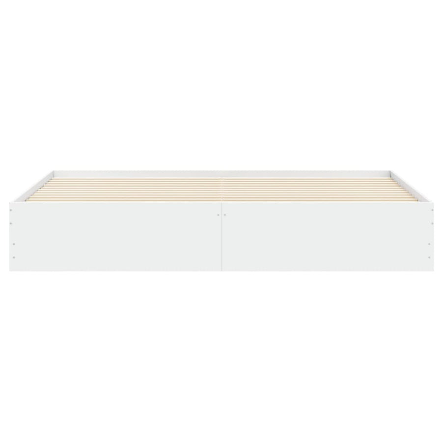 Bedframe met lades bewerkt hout wit 200x200 cm