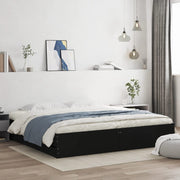 Bedframe met lades 200x200 cm zwart bewerkt hout