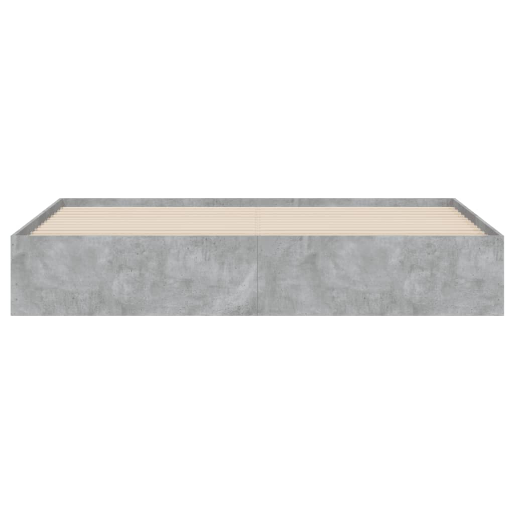 Bedframe met lades bewerkt hout betongrijs 200x200 cm