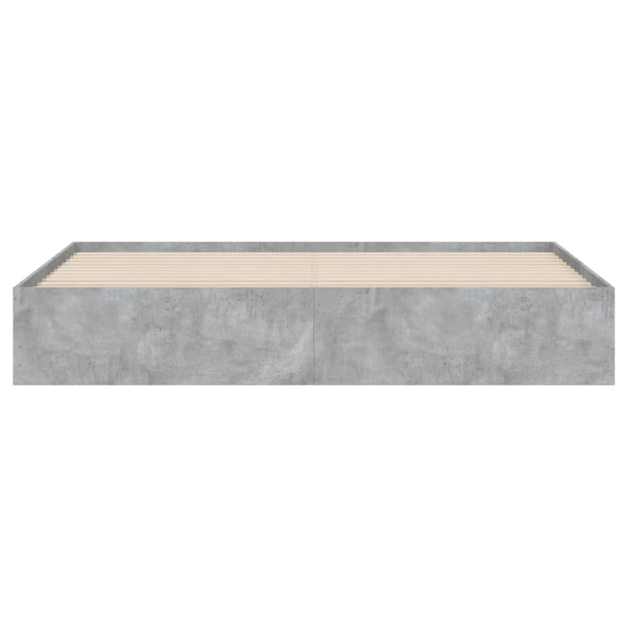 Bedframe met lades bewerkt hout betongrijs 200x200 cm